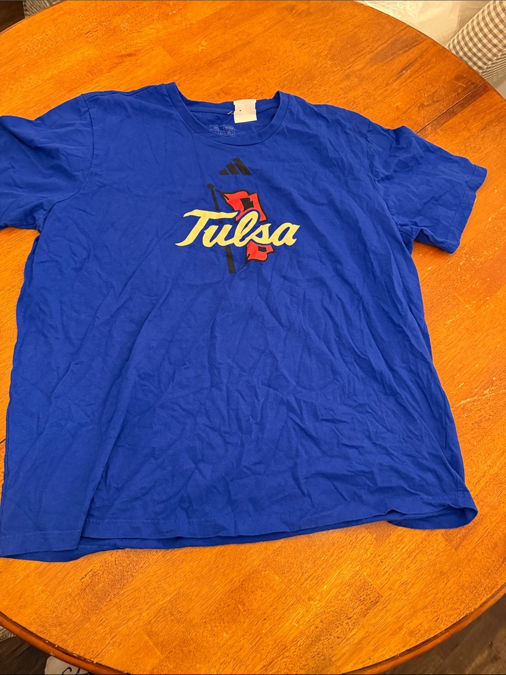 adidas Royal Blue Tulsa hurricane Graphic T-Shirt xxl